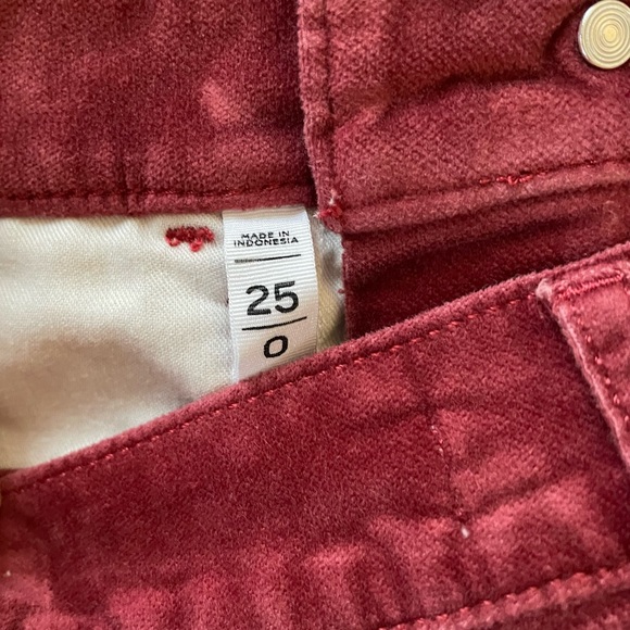 LOFT Velvet Skinny Pants in Rich Bordeaux - size 25 / 0 - Picture 4 of 6